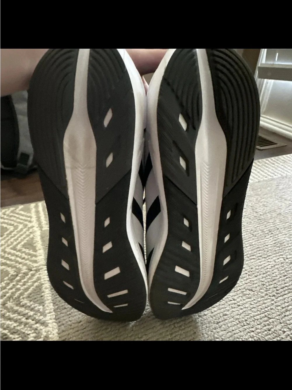 adidas Men's Black Athletic Running Shoes with White Stripes